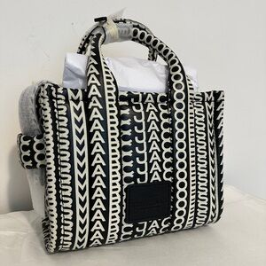 Marc Jacobs The Monogram Leather Crossbody Tote Bag Black/White One Size